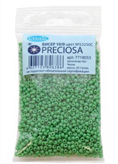 Бисер "Preciosa", непрозрачный с покрытием, цвет: зеленый, 10/0, 20 г. 331-19001-10/0-53250С