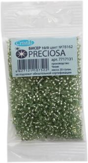 Бисер "Preciosa" прозрачный solgel с серебристым центром, 10/0, 20 г. 331-19001-10/0-78162
