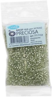 Бисер "Preciosa" прозрачный solgel с серебристым центром, 10/0, 20 г. 331-19001-10/0-78262