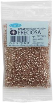 Бисер "Preciosa" прозрачный solgel с серебристым центром, 10/0, 20 г. 331-19001-10/0-78294