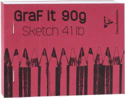 Блокнот Clairefontaine "Graft It", горизонтальный, на скобах, цвет: бордовый, 80 листов
