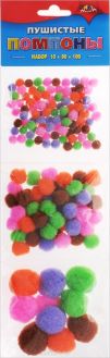 Апплика Набор для творчества Пушистые помпоны 160 шт