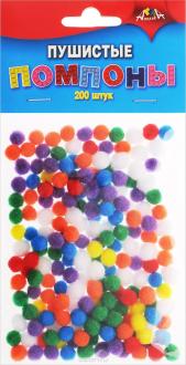 Апплика Набор для творчества Пушистые помпоны 200 шт