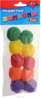 Апплика Набор для творчества Пушистые помпоны 10 шт