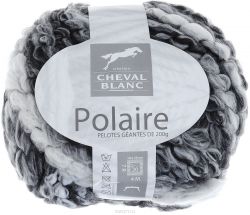 Пряжа для вязания Cheval Blanc "Polaire", цвет: белый, черный (125), 44 м, 200 г