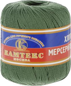 Пряжа для вязания Камтекс "Хлопок мерсеризованный", цвет: оливковый (038), 200 м, 50 г, 10 шт