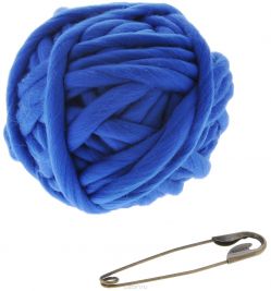 Набор для вязания из толстой пряжи Knitberry "Треугольный шарф", цвет: синий