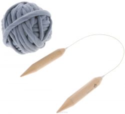 Набор для вязания из толстой пряжи Knitberry "Снуд", цвет: серо-голубой