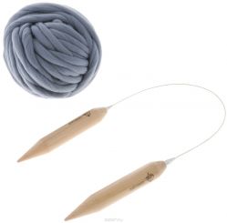 Набор для вязания из толстой пряжи Knitberry "Муфта", цвет: серо-голубой