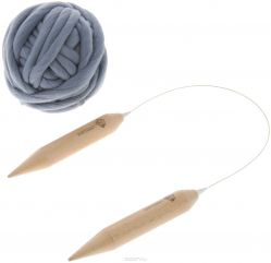 Набор для вязания из толстой пряжи Knitberry "Повязка на голову", цвет: серо-голубой