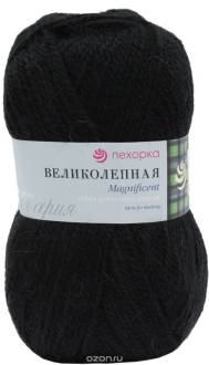 Пряжа для вязания Пехорка "Великолепная", цвет: черный (02), 300 м, 100 г, 10 шт