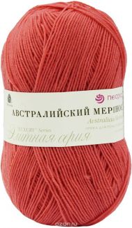 Пряжа для вязания Пехорка "Австралийский меринос", цвет: земляника (185), 400 м, 100 г, 5 шт