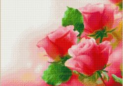 Набор для создания картины со стразами Цветной "Алмазная мозаика. Розы с блеском", 40 x 50 см