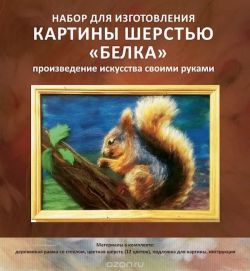 Набор для изготовления картины шерстью Цветной "Белка", 20 x 30 см