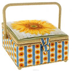 Шкатулка для рукоделия Grace & Glamour "Большие подсолнухи", 23,5 х 23,5 х 14,5 см