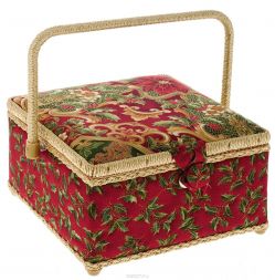 Шкатулка для рукоделия Grace & Glamour "Большой многоцветный узор", 23,5 х 23,5 х 14,5 см