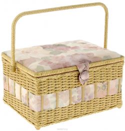 Шкатулка для рукоделия Grace & Glamour "Акварельные цветы", 24 х 31,5 х 19,5 см