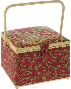 Шкатулка для рукоделия Grace & Glamour "Большой многоцветный узор", 26 х 26 х 20,5 см