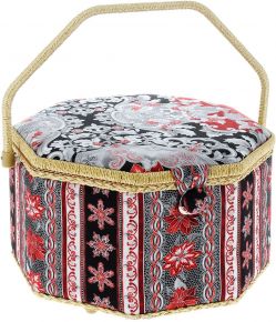 Шкатулка для рукоделия Grace & Glamour "Большой серебряный узор" , 30,5 х 30,5 х 20,5 см