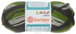 Пряжа для вязания Kartopu "Lake Color", цвет: черный, зеленый, белый (H1261), 125 м, 100 г, 5 шт