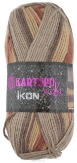 Пряжа для вязания Kartopu "Ikon", цвет: бежевый, серый, коричневый (H874), 190 м, 100 г, 5 шт