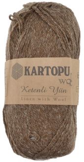 Пряжа для вязания Kartopu "Ketenli Yun", цвет: коричневый, 300 м, 100 г, 5 шт