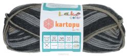 Пряжа для вязания Kartopu "Lake Color", цвет: серый, черный (H1260), 125 м, 100 г, 5 шт