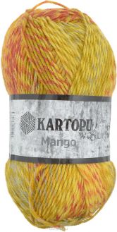 Пряжа для вязания Kartopu "Mango", цвет: желтый, красный, оранжевый (D2504), 170 м, 100 г, 5 шт