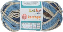 Пряжа для вязания Kartopu "Lake Color", цвет: голубой, белый, темно-синий (H1145), 125 м, 100 г, 5 шт