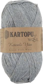 Пряжа для вязания Kartopu "Ketenli Yun", цвет: светло-серый (K1001), 300 м, 100 г, 5 шт