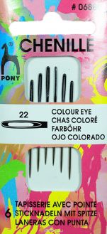 Иглы для синели и глади "Pony", №22, 6 шт