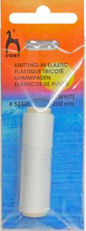 Нить эластичная "Pony", цвет: белый, 200 м