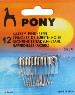 Булавки английские "Pony", длина 27 мм, 12 шт