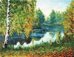 Набор для вышивания бисером Белоснежка "Родные места", 24 x 30 см