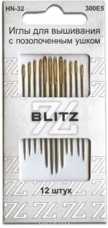 Иглы ручные "Blitz", для шитья, 12 шт