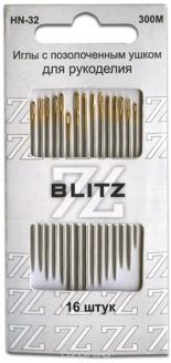 Иглы ручные "Blitz", для шитья, 16 шт. HN-32 300М