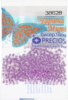 Бисер "Preciosa", с цветным центром, цвет: сиреневый (38628), 5 г