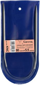 Спицы "Gamma", металлические, с покрытием, круговые, диаметр 5,5 мм, длина 80 см, 2 шт