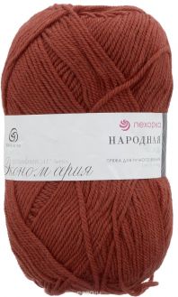 Пряжа для вязания Пехорка "Народная", цвет: светло-терракотовый (30), 220 м, 100 г, 5 шт