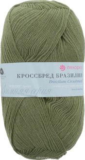 Пряжа для вязания Пехорка "Кроссбред Бразилии", цвет: защитный (478), 500 м, 100 г, 5 шт