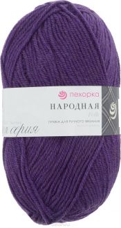 Пряжа для вязания Пехорка "Народная", цвет: фиолетовый (78), 220 м, 100 г, 5 шт