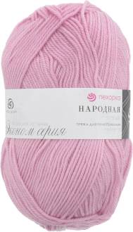 Пряжа для вязания Пехорка "Народная", цвет: розовый (20), 220 м, 100 г, 5 шт