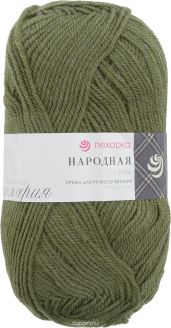 Пряжа для вязания Пехорка "Народная", цвет: защитный (478), 220 м, 100 г, 5 шт