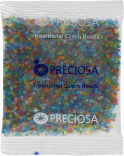 Бисер Preciosa "Ассорти 2", прозрачный, цвет: оранжевый, синий, зеленый, 50 г