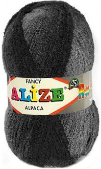 Пряжа для вязания Alize "Rainbow Alpaca Fancy", цвет: черный, серый (1304), 875 м, 350 г