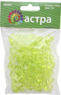 Бусины "Астра", цвет: салатовый, 10 мм, 25 г. 684981_54