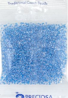 Бисер Preciosa "Crystal", прозрачный, с цветным центром, цвет: голубой (38665), 8/0, 50 г