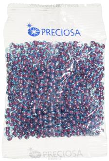 Бисер Preciosa "Drops", прозрачный, с цветным центром, цвет: сине-розовый (61398), 5/0, 50 г