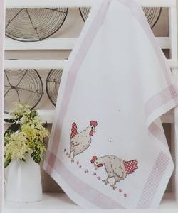 Набор для вышивания крестом Rico Design "Полотенце кухонное", 50 х 75 см. 67235-52-62
