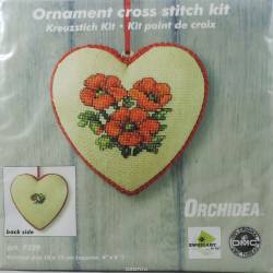Набор для вышивания крестом Orchidea "Сердце", 10 х 10 см. 7329